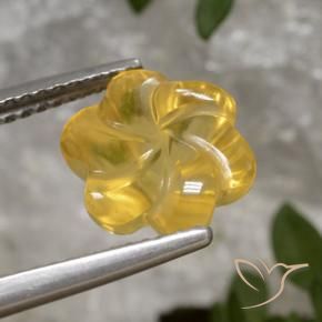 Citrino Dourado Natural 3.29ct, Flor cortada, Transparente