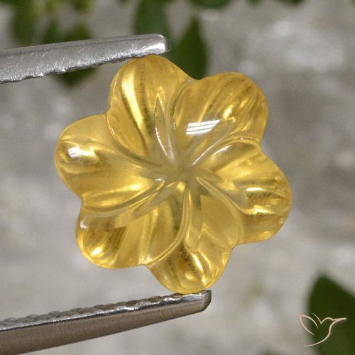 2.51ct Natural ouro brilhante Citrino, Flor cortada, Transparente