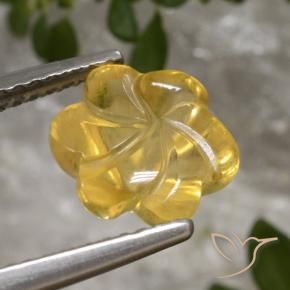 Citrino ouro brilhante Natural 2.51ct, Flor cortada, Transparente
