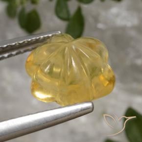 Citrino ouro brilhante Natural 2.51ct, Flor cortada, Transparente