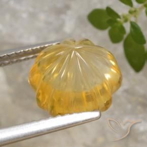 Citrino ouro médio Natural 3.39ct, Flor cortada, Transparente