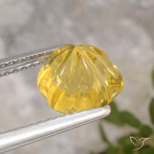 Citrino Amarelo Toscana Natural 2.20ct, Flor cortada, Transparente