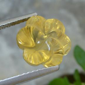 Citrino amarelo natural 3,01ct, corte flor, transparente