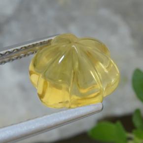 Citrino amarelo natural 3,01ct, corte flor, transparente