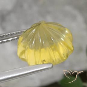 Citrino Luz amarela Natural 3.07ct, Flor cortada, Transparente