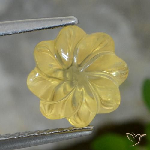 2.61ct Natural Amarelo Dourado Claro Citrino, Flor cortada, Transparente