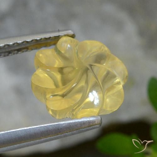 Citrino Amarelo Dourado Claro Natural 2.61ct, Flor cortada, Transparente