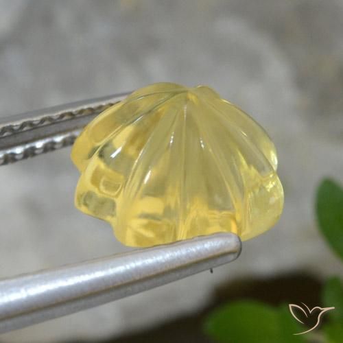 Citrino Amarelo Dourado Claro Natural 2.61ct, Flor cortada, Transparente