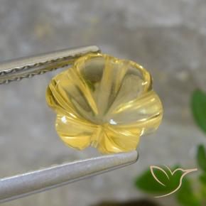 Citrino Luz Dourada Natural 1.73ct, Flor cortada, Transparente