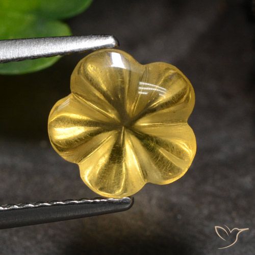 2.18ct Natural Laranja Dourada Citrino, Flor cortada, Translúcido