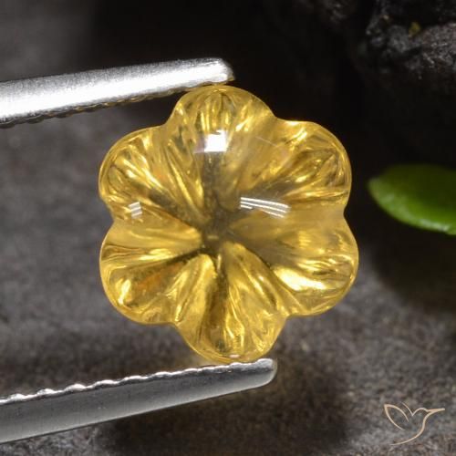 1.96ct Natural ouro brilhante Citrino, Flor cortada, Transparente
