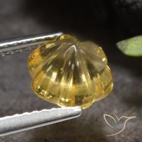 Citrino ouro brilhante Natural 1.96ct, Flor cortada, Transparente