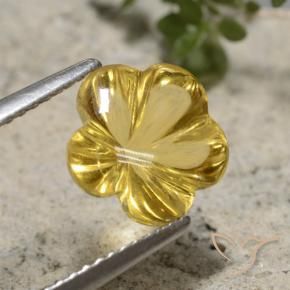 Citrino Dourado Natural 2.65ct, Flor cortada, Transparente