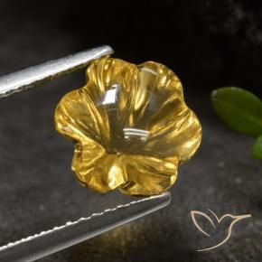 Citrino Dourado-Laranja Natural 3.20ct, Flor cortada, Transparente