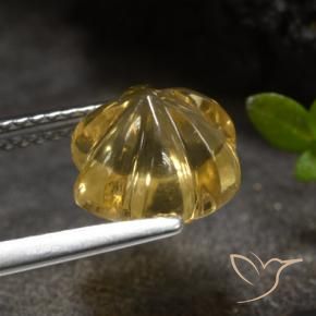 Citrino Dourado-Laranja Natural 3.20ct, Flor cortada, Transparente