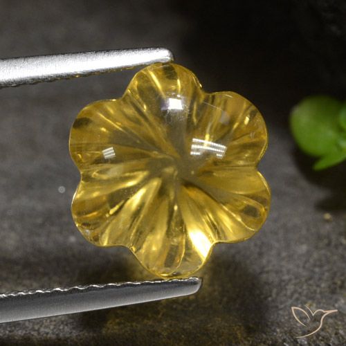 4.38ct Natural Dourado-Laranja Citrino, Flor cortada, Transparente