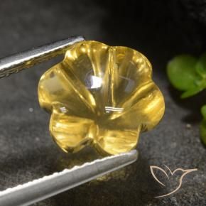 Citrino Dourado-Laranja Natural 4.38ct, Flor cortada, Transparente