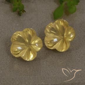 Pedras preciosas de Citrino Amarelo Dourado Claro natural de 4.27 ct, Flor cortada, Transparente