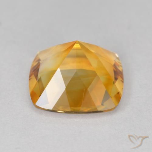Citrino dourado natural 3,47ct, almofada cortada, VVS