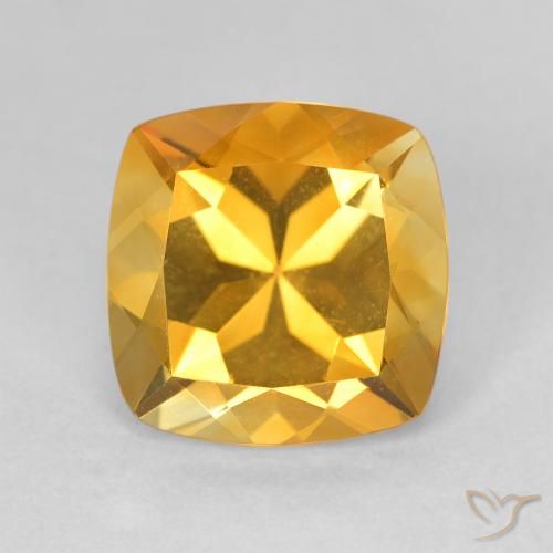 Citrino Dourado Escuro Natural 3.67ct, Almofada cortada, VVS-VS