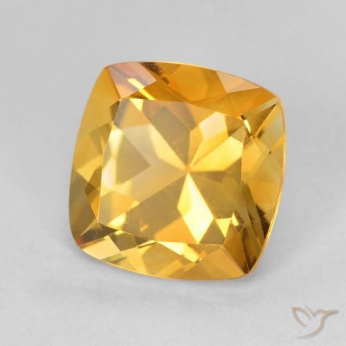 Citrino Dourado Escuro Natural 3.67ct, Almofada cortada, VVS-VS