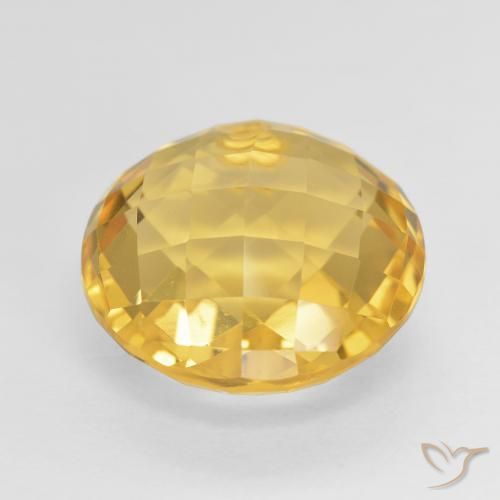 Citrino ouro médio Natural 7.79ct, Redondo, VVS