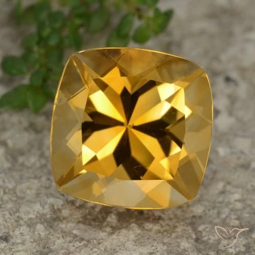 3.69ct Natural Laranja Dourado Profundo Citrino, Almofada, VVS-VS
