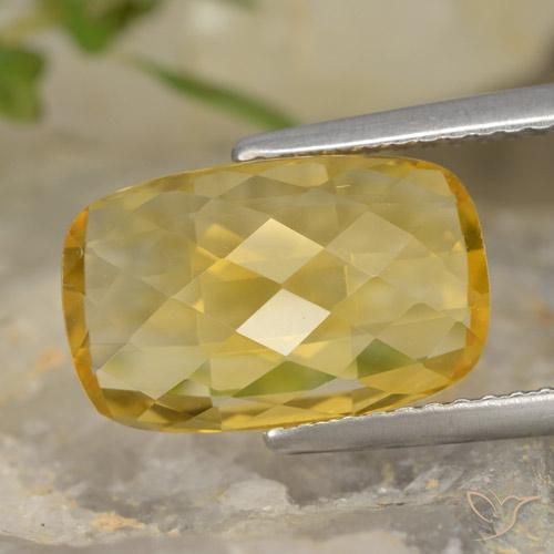 Citrino amarelo natural 3,64ct, almofada cortada, VVS