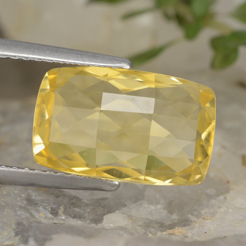 Citrino amarelo mel natural 4,28ct, almofada cortada, VVS