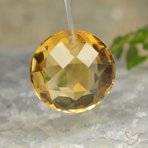 4.44ct Natural Laranja Dourado Profundo Citrino, Redondo, VVS