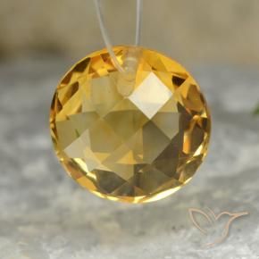 Citrino Laranja Dourado Profundo Natural 4.44ct, Redondo, VVS