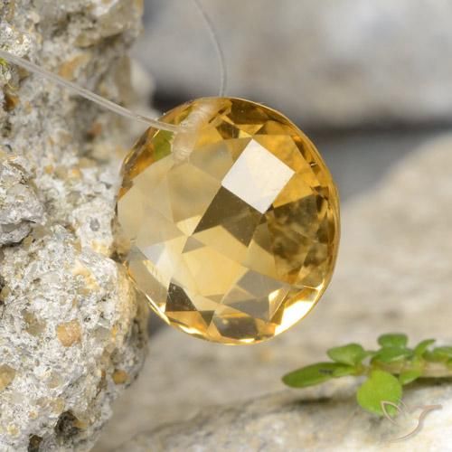 Citrino Laranja Dourada Natural 4.79ct, Redondo, VVS