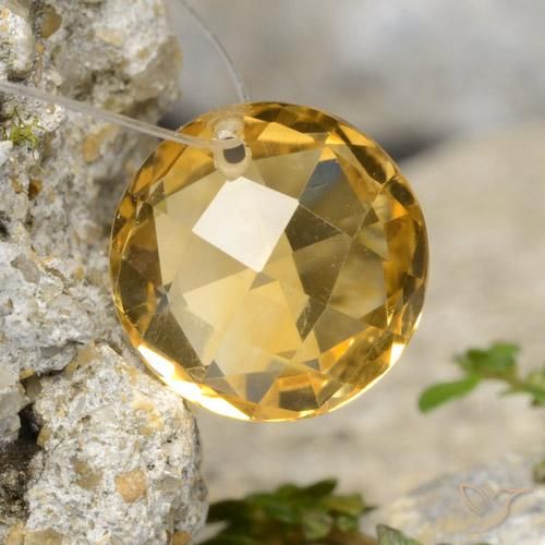 Citrino Laranja Dourada Natural 4.79ct, Redondo, VVS