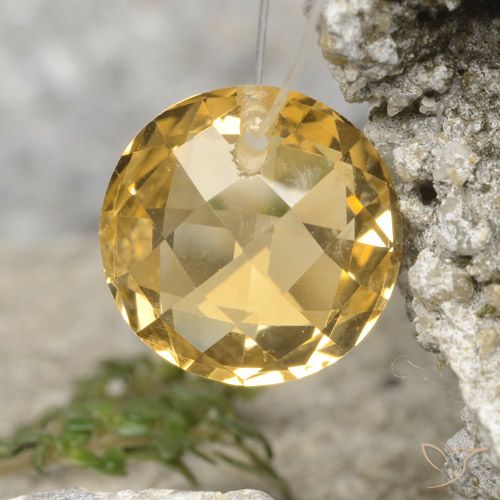 4.34ct Natural Laranja Dourada Citrino, Redondo, VVS