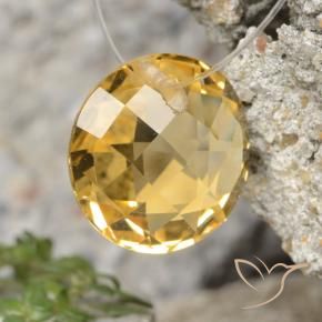Citrino Laranja Dourada Natural 4.34ct, Redondo, VVS