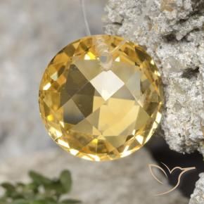 Citrino Laranja Dourada Natural 4.34ct, Redondo, VVS