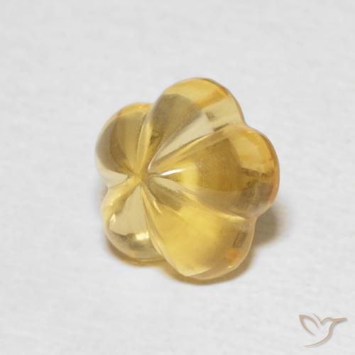 Citrino Mel amarelo Natural 2.31ct, Flor cortada, Transparente