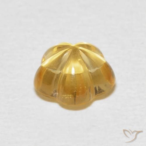 Citrino Mel amarelo Natural 2.31ct, Flor cortada, Transparente