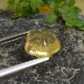 Citrino Amarelo escuro Natural 1.67ct, Flor cortada, Transparente