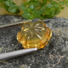 Citrino Amarelo escuro Natural 2.20ct, Flor cortada, Transparente