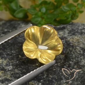 Citrino Mel amarelo Natural 2.07ct, Flor cortada, Transparente