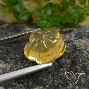 Citrino Mel amarelo Natural 2.07ct, Flor cortada, Transparente