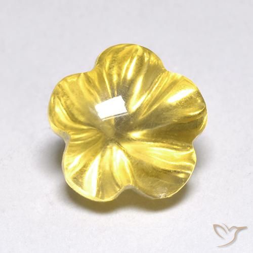 2.38ct Natural amarelo médio Citrino, Flor cortada, Transparente