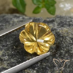 Citrino ouro profundo Natural 1.99ct, Flor cortada, Transparente