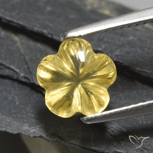 1.97ct Natural Luz Dourada Citrino, Flor cortada, Transparente