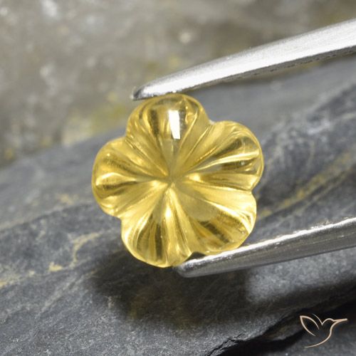 2.19ct Natural Amarelo Dourado Claro Citrino, Flor cortada, Transparente