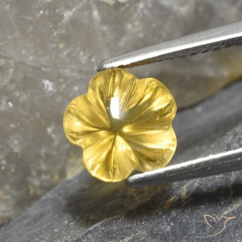 2.30ct Natural Luz Dourada Citrino, Flor cortada, Transparente