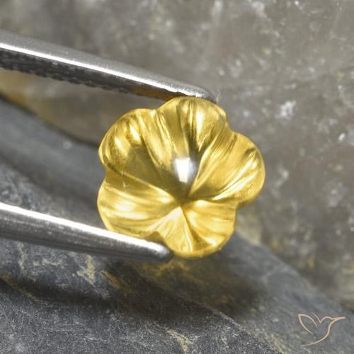 Citrino Luz Dourada Natural 2.30ct, Flor cortada, Transparente