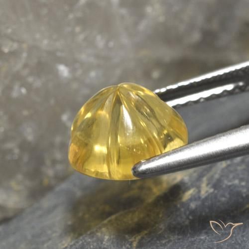 Citrino Luz Dourada Natural 2.30ct, Flor cortada, Transparente