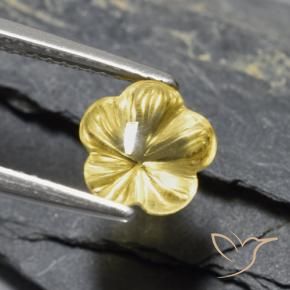 Citrino Amarelo Dourado Claro Natural 2.11ct, Flor cortada, Transparente